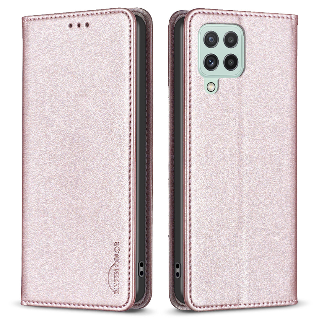 BINFEN COLOR BF18 For Samsung Galaxy A22 4G (EU Version) Phone Case with Card Holder PU Leather Stand Flip Cover BINFEN COLOR BF18 For Samsung Galaxy A22 4G (EU Version) Phone Case with Card Holder PU Leather Stand Flip Cover